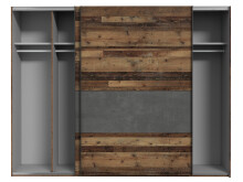 Schwebetürenschrank in Betonoptik Dunkelgrau - 269,9x210,5x61,2cm (BxHxT)