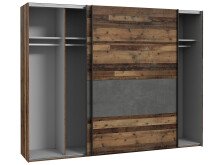 Schwebetürenschrank in Betonoptik Dunkelgrau - 269,9x210,5x61,2cm (BxHxT)