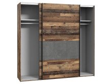 Schwebetürenschrank in Betonoptik Dunkelgrau - 220,1x210,5x61,2cm (BxHxT)