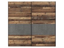 Schwebetürenschrank in Betonoptik Dunkelgrau - 220,1x210,5x61,2cm (BxHxT)