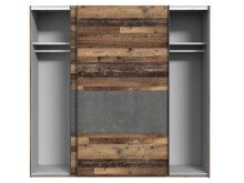 Schwebetürenschrank in Betonoptik Dunkelgrau - 220,1x210,5x61,2cm (BxHxT)