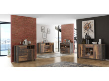Sideboard >Celon< in Old Wood Vintage - 156.4x86.3x41.6cm (BxHxT)