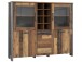 Highboard in Schwarz aus Glas - 151,4x127,9x41,6cm (BxHxT)