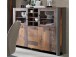 Highboard >Celon< in Old Wood Vintage aus Glas - 151.4x127.9x41.6cm (BxHxT)