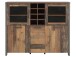 Highboard >Celon< in Old Wood Vintage aus Glas - 151.4x127.9x41.6cm (BxHxT)
