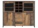 Highboard >Celon< in Old Wood Vintage aus Glas - 151.4x127.9x41.6cm (BxHxT)