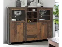Highboard in Schwarz aus Glas - 151,4x127,9x41,6cm (BxHxT)