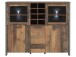 Highboard in Schwarz aus Glas - 151,4x127,9x41,6cm (BxHxT)