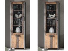 Vitrine in Schwarz aus Glas - 62x204,7x41,6cm (BxHxT)