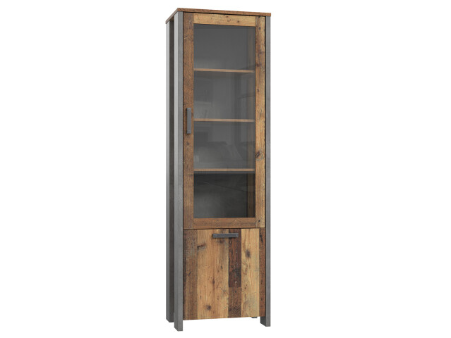 Vitrine in Schwarz aus Glas - 62x204,7x41,6cm (BxHxT)