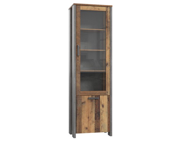 Vitrine in Schwarz aus Glas - 62x204,7x41,6cm (BxHxT)