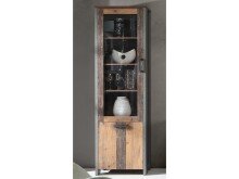 Vitrine in Schwarz aus Glas - 62x204,7x41,6cm (BxHxT)
