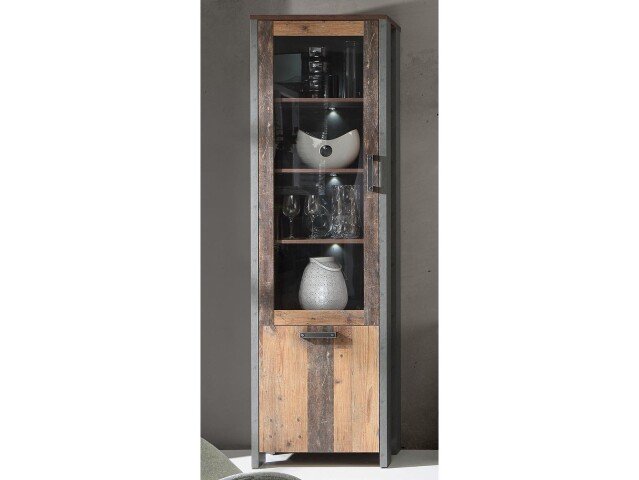 Vitrine in Schwarz aus Glas - 62x204,7x41,6cm (BxHxT)