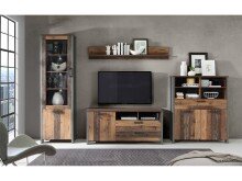 Vitrine in Schwarz aus Glas - 62x204,7x41,6cm (BxHxT)