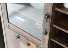 Vitrine >Celon< in Old Wood Vintage aus Glas - 91.7x204.9x41.6cm (BxHxT)