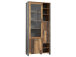 Vitrine >Celon< in Old Wood Vintage aus Glas - 91.7x204.9x41.6cm (BxHxT)