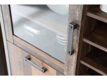 Vitrine >Celon< in Beton Dunkelgrau Old Wood Vintage - 91.7x204.9x41.6 (BxHxT)