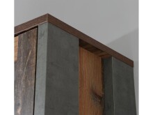 Vitrine >Celon< in Beton Dunkelgrau Old Wood Vintage - 91.7x204.9x41.6 (BxHxT)
