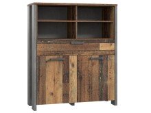 Wohnwand in Schwarz aus Glas - 330,4x204,7x52,3cm (BxHxT)