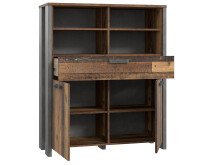 Wohnwand in Schwarz aus Glas - 330,4x204,7x52,3cm (BxHxT)