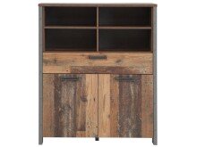 Wohnwand in Schwarz aus Glas - 330,4x204,7x52,3cm (BxHxT)