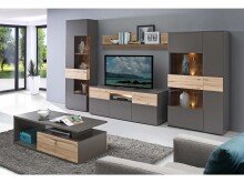 Highboard >Chatham I< in Chromfarben aus Glas - 90,1x168,1x41,3cm (BxHxT)