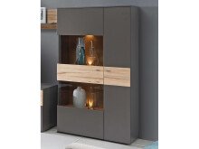 Highboard >Chatham I< in Chromfarben aus Glas -...