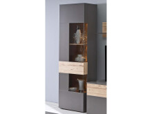 Vitrine >Chatham< in Uni Wolfram Grau aus Glas -...