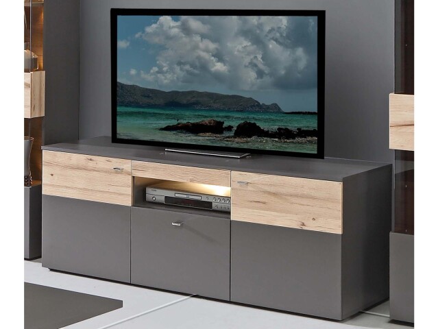 TV-Board >Chatham< in Uni Wolfram Grau aus Metall - 149.8x59.3x52cm (BxHxT)