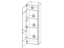 Wohnwand >Chatham I< in Chromfarben aus Glas - 319,3x203,3x52cm (BxHxT)