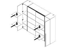Kleiderschrank >Nadiya< in Sonoma-Eiche - 270.3x210x61.2cm (BxHxT)