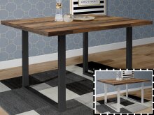 Esstisch >Talbert< in Old Wood Vintage aus Metall -...