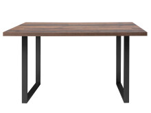 Esstisch >Talbert< in Old Wood Vintage Schwarz aus Metall - 140x74,4x90 (BxHxT)