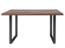 Esstisch >Talbert< in Old Wood Vintage Schwarz aus Metall - 140x74,4x90 (BxHxT)