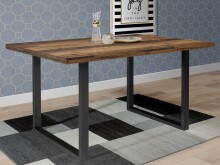 Esstisch >Talbert< in Old Wood Vintage aus Metall - 160x74,4x90cm (BxHxT)