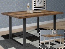 Esstisch >Talbert< in Old Wood Vintage aus Metall -...