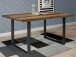 Esstisch >Talbert< in Old Wood Vintage aus Metall - 160x74,4x90cm (BxHxT)
