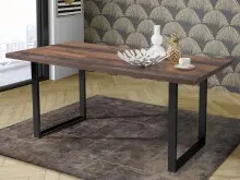 Esstisch >Talbert< in Old Wood Vintage aus Metall -...