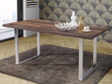 Esstisch >Talbert< in Old Wood Vintage aus Metall - 180x74,4x90cm (BxHxT)
