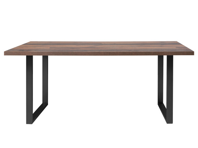 Esstisch >Talbert< in Old Wood Vintage Schwarz aus Metall - 180x74,4x90 (BxHxT)