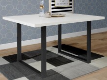 Esstisch >Talbert< in Weiß/Matt aus Metall -...