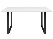 Esstisch >Talbert< in Weiß matt Schwarz aus Metall - 140x74,4x90cm (BxHxT)