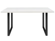 Esstisch >Talbert< in Weiß matt Schwarz aus Metall - 140x74,4x90cm (BxHxT)