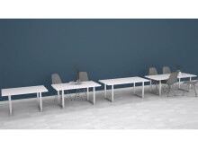 Esstisch >Talbert< in Weiß/Matt aus Metall - 160x74,4x90cm (BxHxT)
