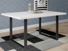 Esstisch >Talbert< in Weiß/Matt aus Metall -...