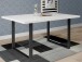 Esstisch >Talbert< in Weiß/Matt aus Metall - 160x74,4x90cm (BxHxT)
