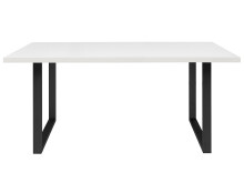 Esstisch >Talbert< in Weiß matt Schwarz aus Metall - 160x74,4x90cm (BxHxT)