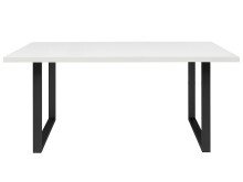 Esstisch >Talbert< in Weiß matt Schwarz aus Metall - 160x74,4x90cm (BxHxT)