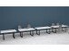 Esstisch >Talbert< in Weiß matt Schwarz aus Metall - 160x74,4x90cm (BxHxT)