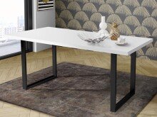 Esstisch >Talbert< in Weiß/Matt aus Metall -...